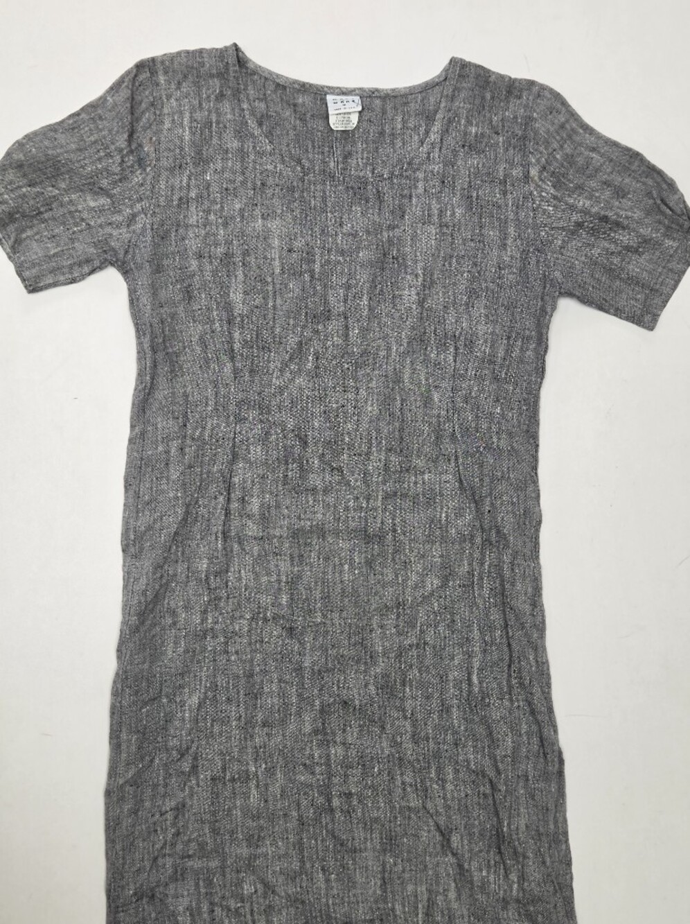 VTG Marc Ware 100% Linen Maxi Grey Lagenlook Minimalist Coastal Rustic Boho sz M